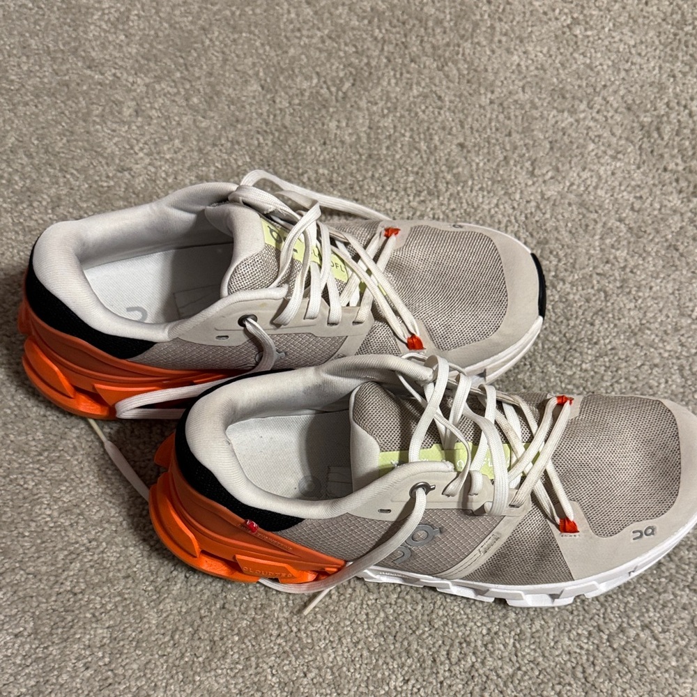 On Running Women's Cloudflyer Orange and Tan Athletic Shoes